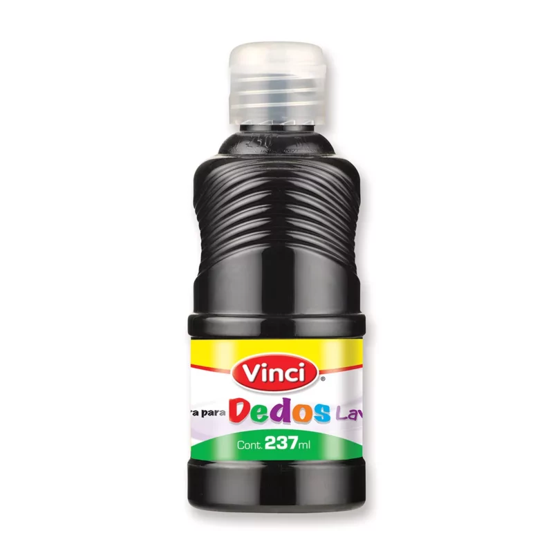 PINTURA PARA DEDOS LAV 237ML NEGRO ATADO DE 2 PZAS.