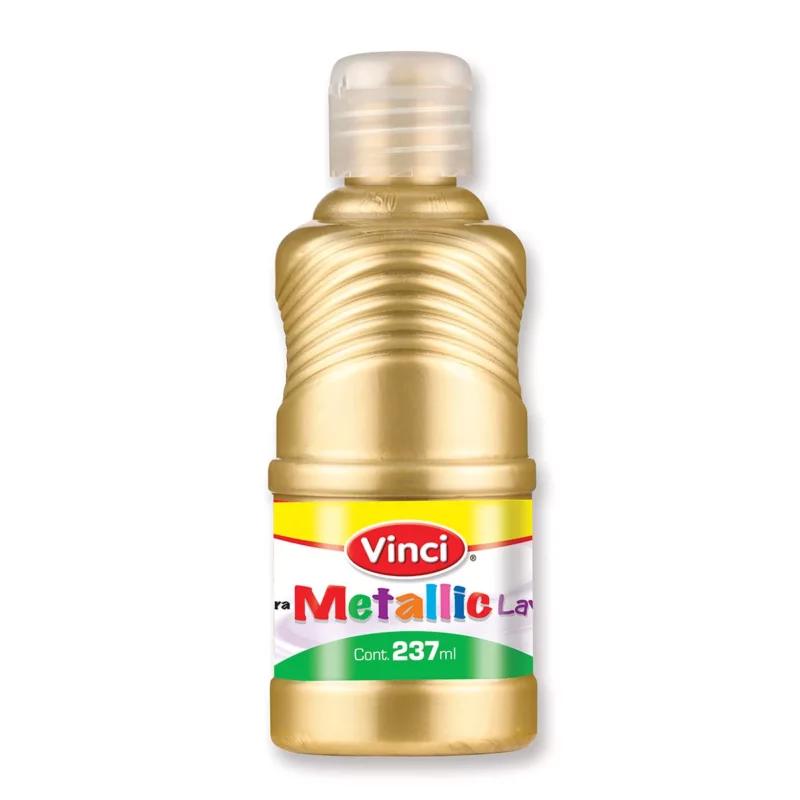 PINTURA PARA DEDOS METALICA 237ML ORO ATADO DE 2 PZAS.