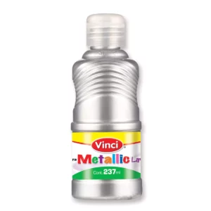 PINTURA PARA DEDOS METALICA 237ML PLATA ATADO DE 2 PZAS.