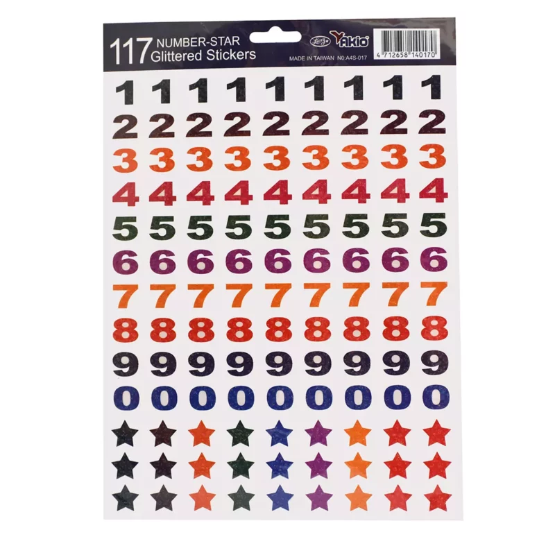 CALCOMANIA AKIO A4S017 NUMBER GLITTERED