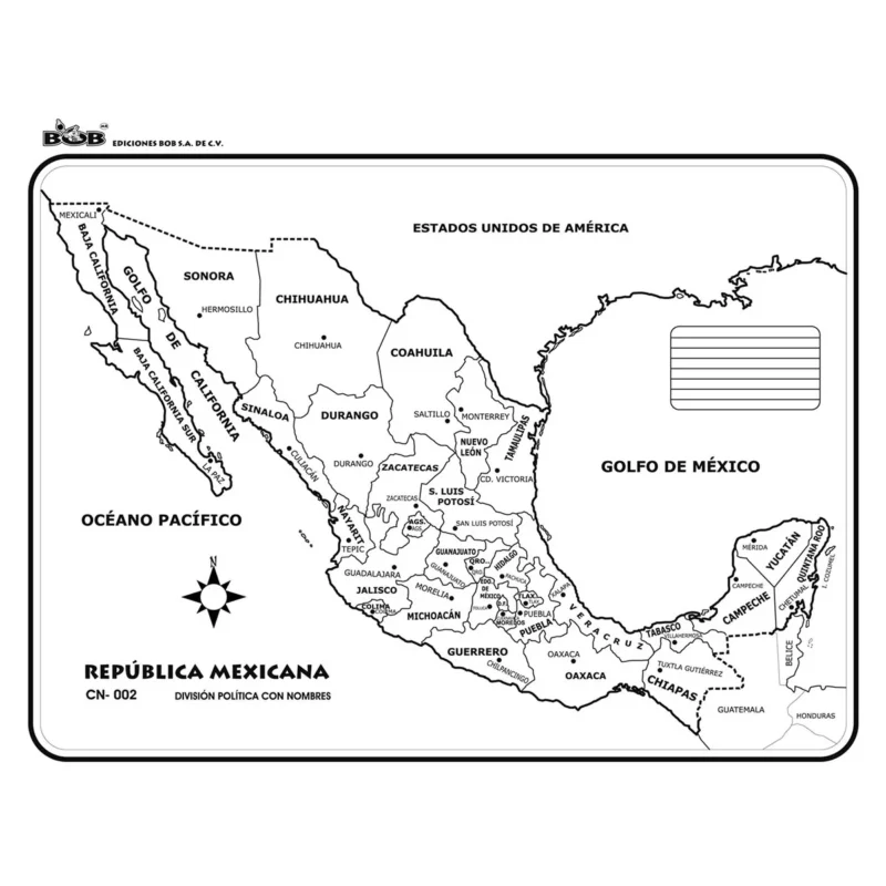 MAPA MURAL BOB 70X95 ATADO DE 10 PZAS.