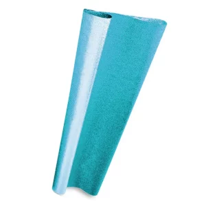 PAPEL METALIZADO GOFRADO AZUL CELESTE ATADO DE 10 PZAS.