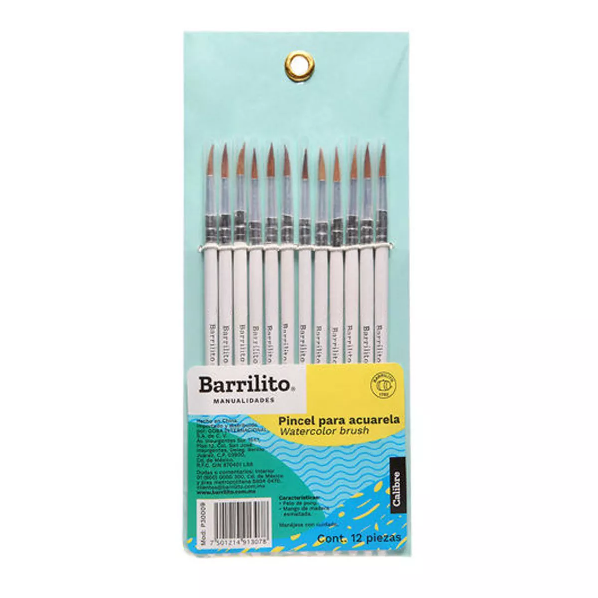 PINCEL ACUARELA 300 NO. 8 ATADO DE 12 PZAS.