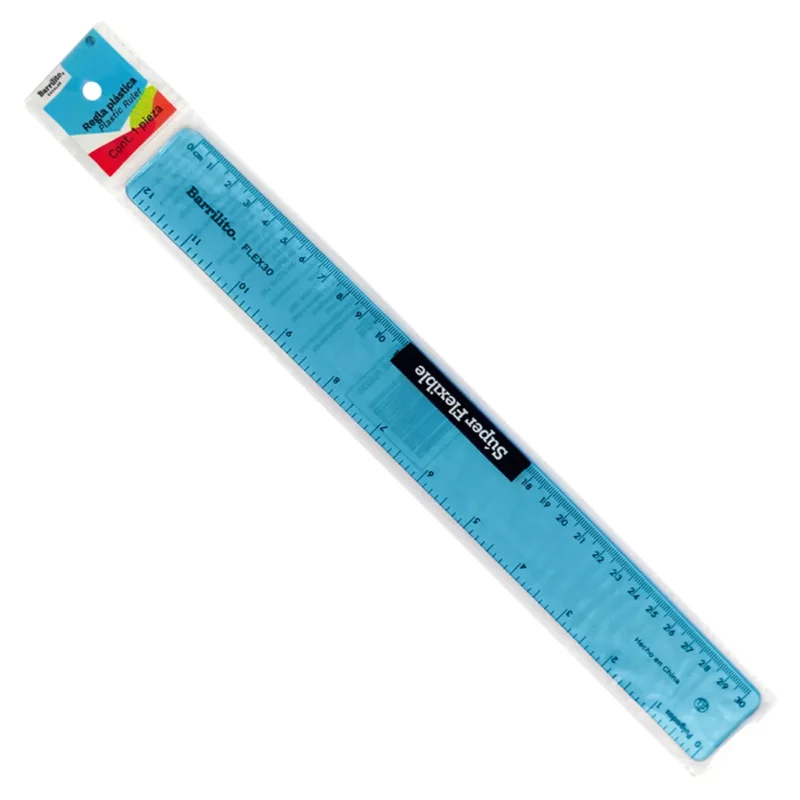 REGLA DE PLASTICO FLEXIBLE 30CMS FLEX30 ATADO DE 5 PZAS.