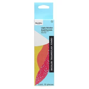 LAPIZ BICOLOR JUMBO AZUL/CARMIN C/10