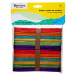 PALO DE MADERA JUMBO 15X2CMS COLORES C/80 W004C