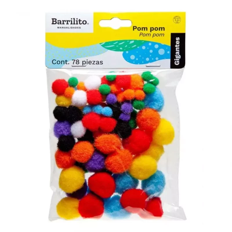 POM PON COLORES SURTIDOS C/78 PIEZAS PM002