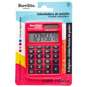 CALCULADORA DE BOLSILLO 8DIG 8045CBB ATADO DE 2 PZAS.