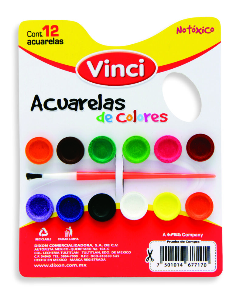 ACUARELA VINCI C/12 COLORES ATADO DE 10 PZAS. - Imagen 2