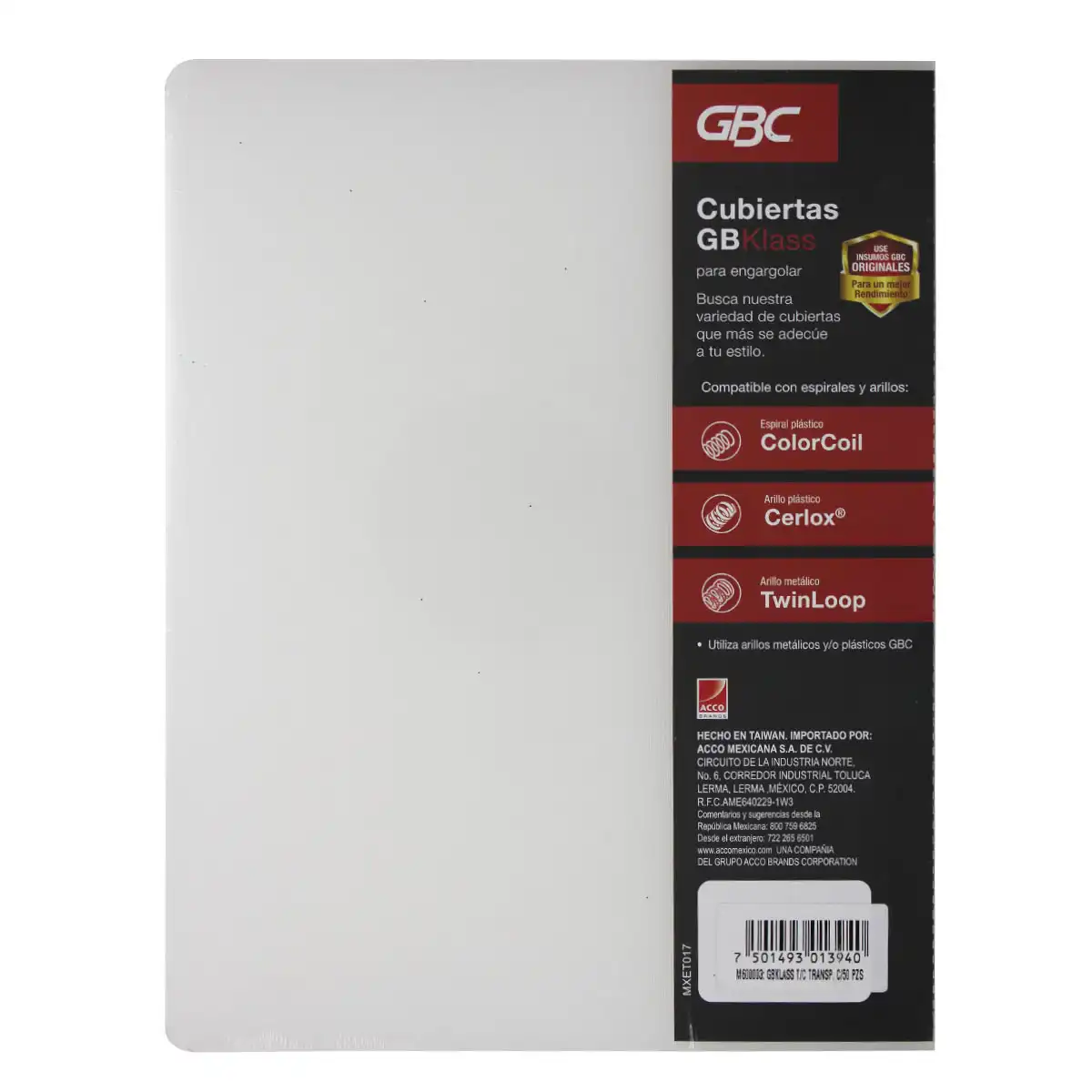 CUBIERTA CARTA GBKLASS 25JGS TRANSPARENTE CRISTAL - Imagen 3