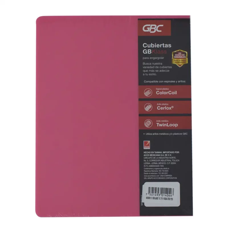 CUBIERTA CARTA GBKLASS 25JGS TRANSPARENTE ROSA - Imagen 2