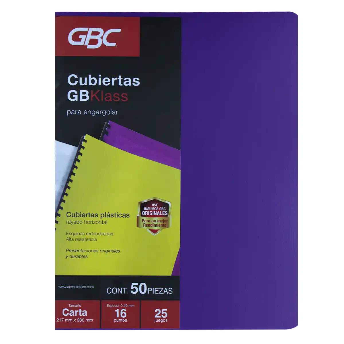 CUBIERTA CARTA GBKLASS CON 25 JUEGOS SOLIDO MORADO