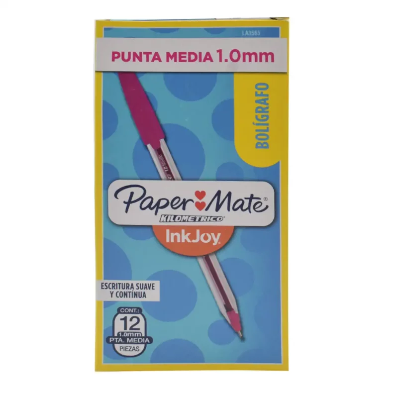 BOLIGRAFO KILOMETRICO 100 MAGENTA ATADO DE 12 PZAS.