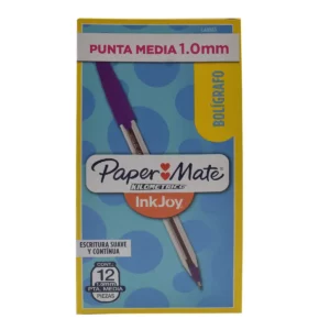 BOLIGRAFO KILOMETRICO 100 MORADO ATADO DE 12 PZAS.