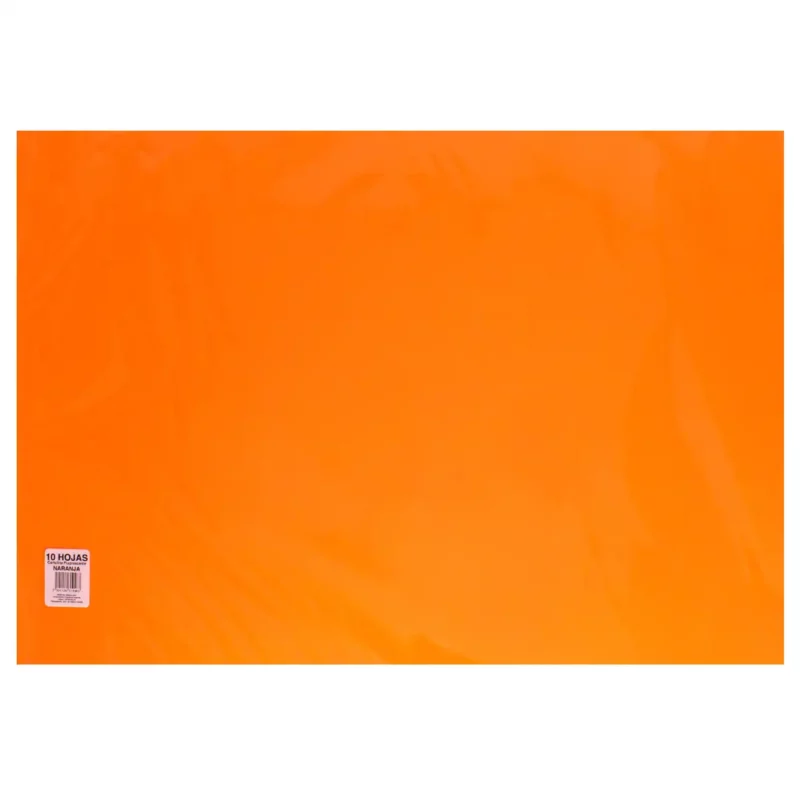 CARTULINA FLUORESCENTE IMPERIAL NARANJA ATADO DE 10 PZAS.