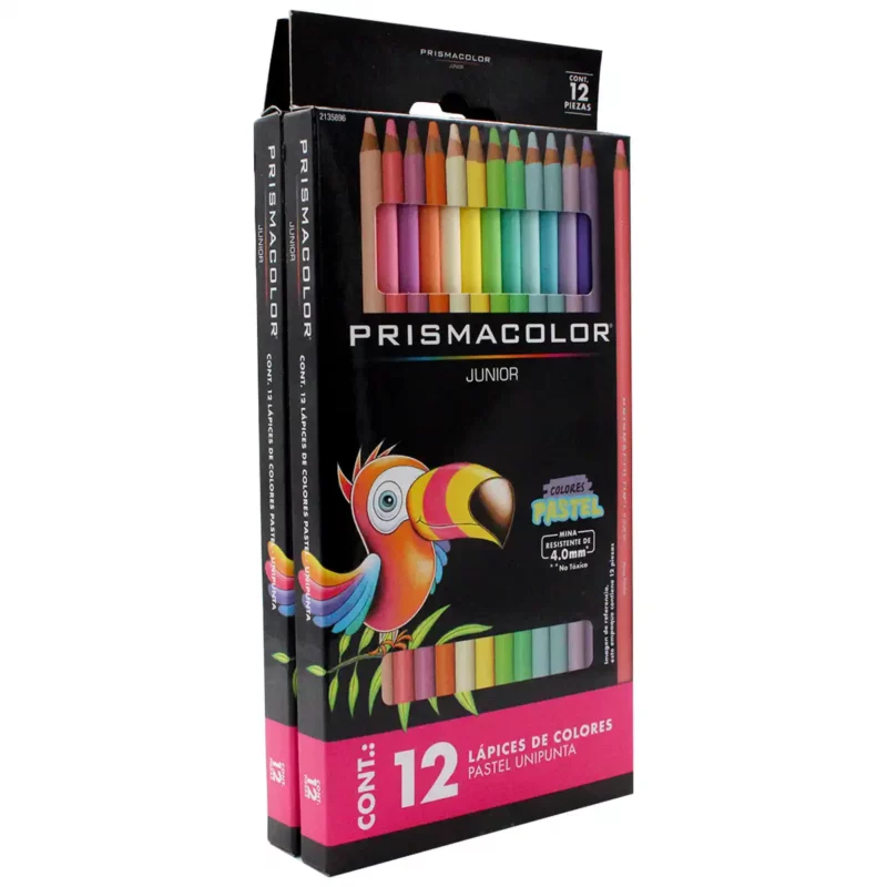 COLORES PRISMACOLOR JUNIOR C/12 PASTEL ATADO DE 2 PZAS. - Imagen 3