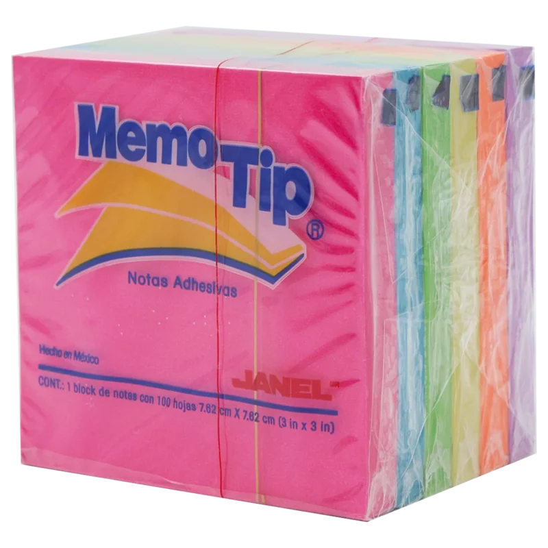 NOTA ADHESIVA 656 3" X 3" 100HJS C/6 NEON - Imagen 2