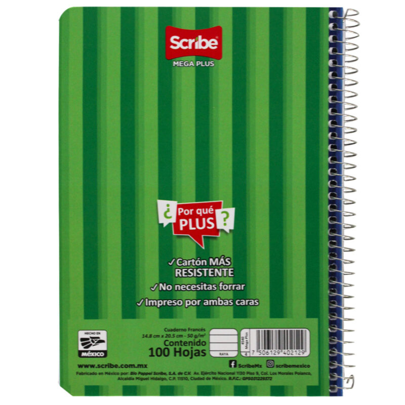 CUADERNO FRANCES 100H ESC MEGA C/ESP RYA ATADO DE 8 PZAS. - Imagen 2