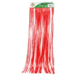 LLUVIA SENCILLA NO. 16 METALICA HOLOGRAMA ROJO ATADO DE 10 PZAS.