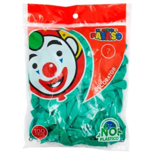 GLOBO FIESTA C/100 NO. 7 VERDE JADE