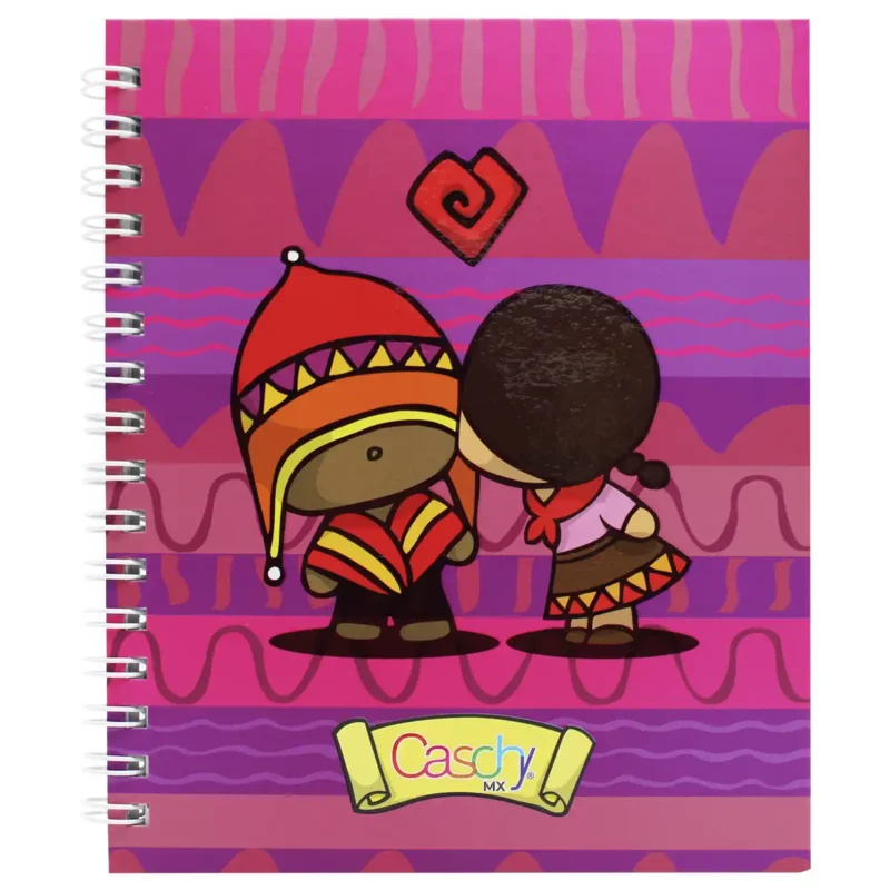 CUADERNO FRANCES 100HJS TAPA DURA BESOS RAYA