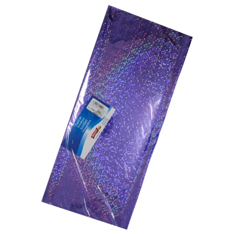 PAPEL HOLOGRAFICO C/10 70X53CM PANAL MORADO