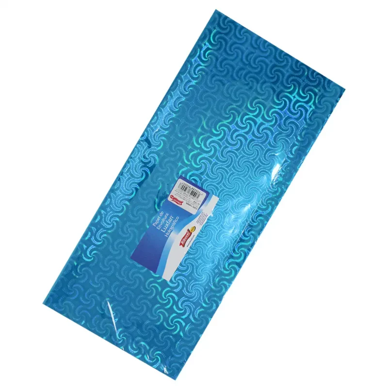 PAPEL HOLOGRAFICO C/10 70X53CM REHILETE TURQUESA