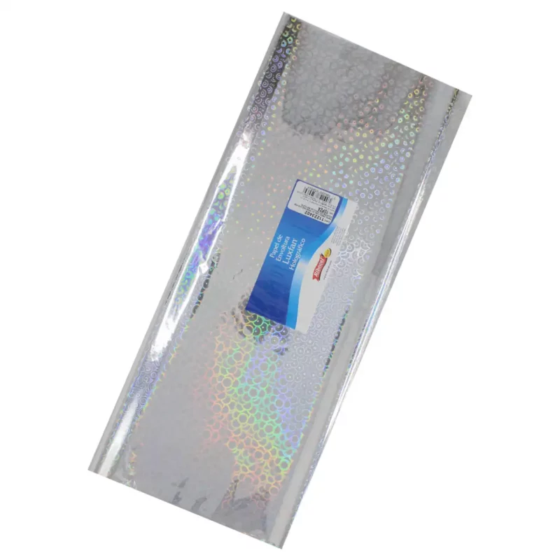 PAPEL HOLOGRAFICO C/10 70X53CM CIRCULOS PLATA