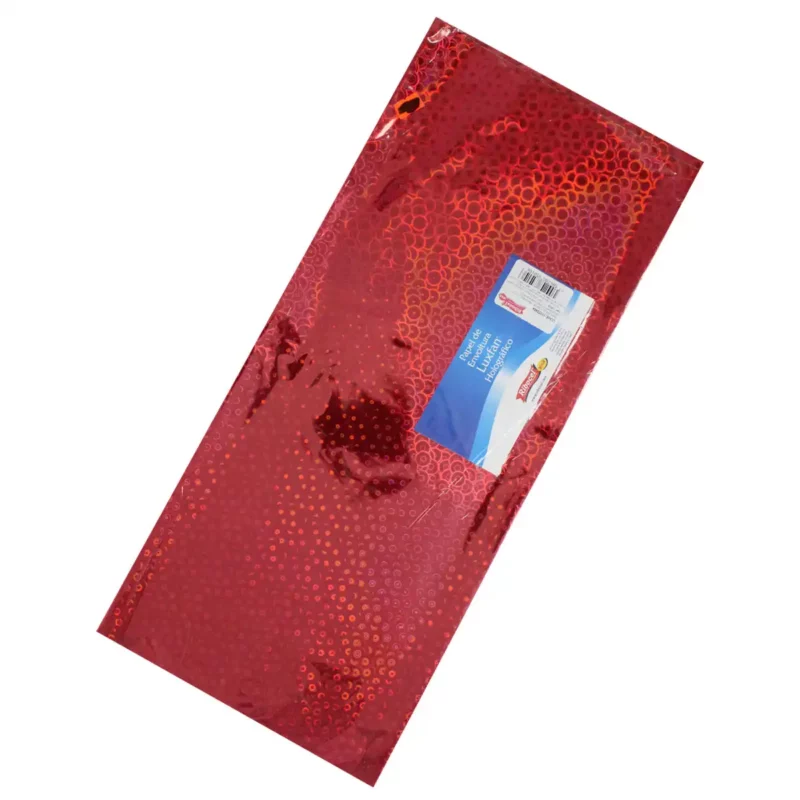 PAPEL HOLOGRAFICO C/10 70X53CM CIRCULOS ROJO