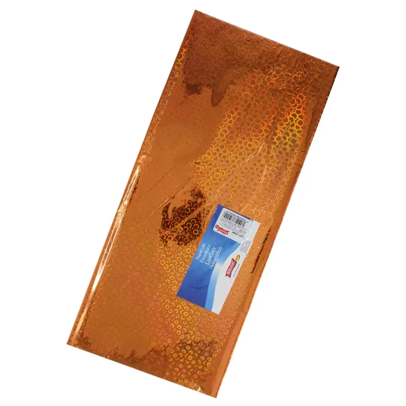 PAPEL HOLOGRAFICO C/10 70X53CM CIRCULOS NARANJA