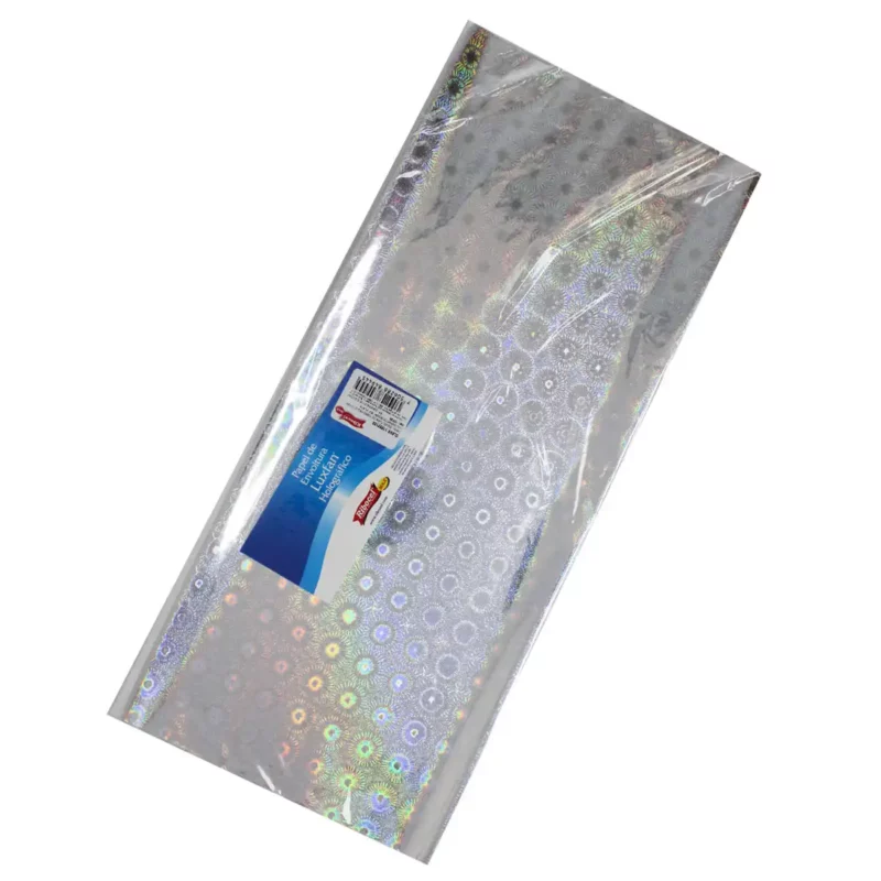 PAPEL HOLOGRAFICO C/10 70X53CM BOOM PLATA
