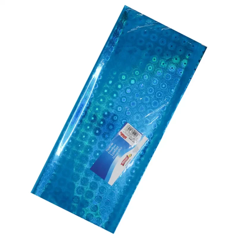 PAPEL HOLOGRAFICO C/10 70X53CM BOOM TURQUESA